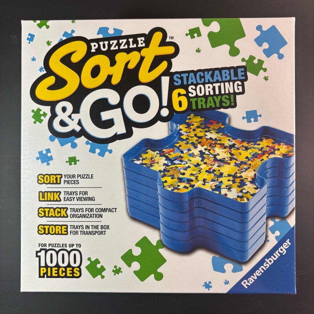 Puzzle Sort and Go Stackable Sorting Trays 6 Pack by Ravensburger - NEW